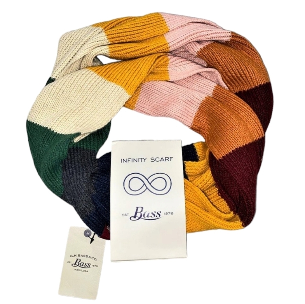 G.H. Bass Colorblock Knit Infinity Scarf Multicolor One Size